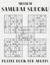 Samurai Sudoku Puzzle Book for Adults - Medium