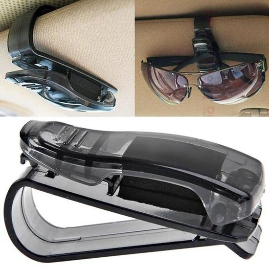 Clip de rangement pour lunettes de voiture - Clip de pare-soleil pour lunettes - Organiser l'intérieur - Facile et efficace - Clip de rangement polyvalent pour pare-soleil - Zwart