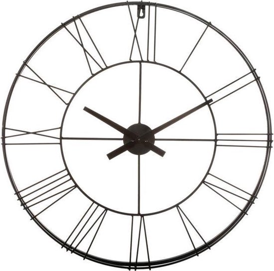 Metalen Ronde Wandklok 3D Effect Zwart Ø 70 cm