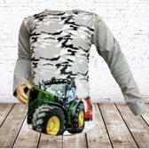 s&C Jongens shirt tractor JD army gr - 86/92