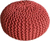 Pippa Design Poef - rond - gebreid - XL - rood