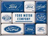 Lot de 9 aimants pour réfrigérateur Ford Logo Evolution .