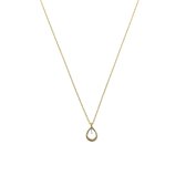 Collier goud druppel blauw topaas