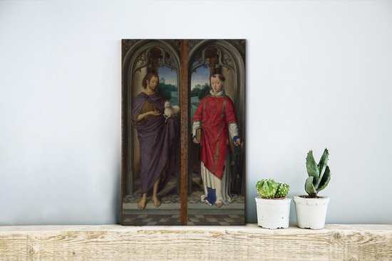 Jean le Baptiste et Saint Laurent - Peinture de Hans Memling 20x30 cm - petit - Tirage photo sur toile (Décoration murale salon / chambre)