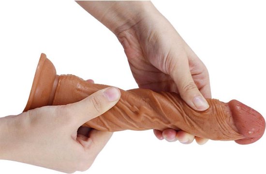 Premium réaliste de qualité supérieure avec scrotum et ventouse robuste - également pour usage anal - 20 cm - gode avec ventouse - Gode unisexe - Gode xxl - Gode vaginal - Gode anal