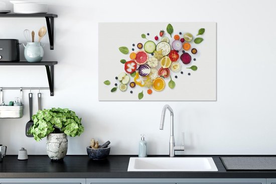 Toile empilée de légumes 2cm 60x40 cm - Tirage photo sur toile (Décoration murale salon / chambre)