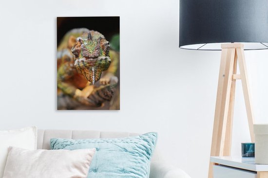 Toile - Caméléon en exploration - 20x30 cm - Décoration