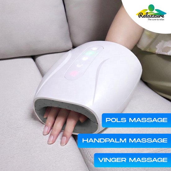 Relaxxure® Draadloze Handmassage Apparaat met Warmtefunctie - Hand Massager | bol.com
