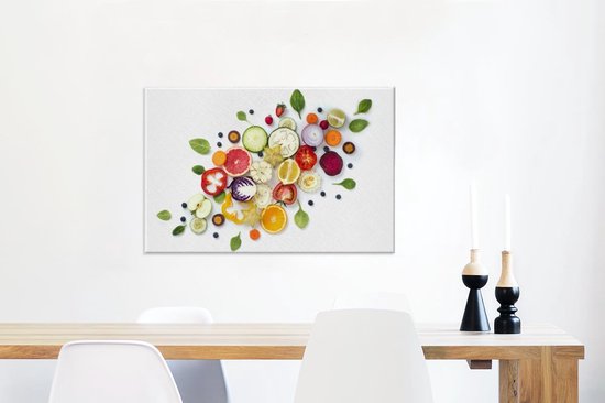 Toile empilée de légumes 2cm 60x40 cm - Tirage photo sur toile (Décoration murale salon / chambre)