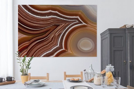 Tableau sur toile Gros plan d'une agate en couches - 150x100 cm - Décoration murale