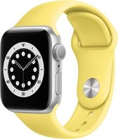 Siliconen watch bandje - Geel - 42/44mm - M/L - Series 1 2 3 4 5 6 SE - Geschikt voor Apple Watch