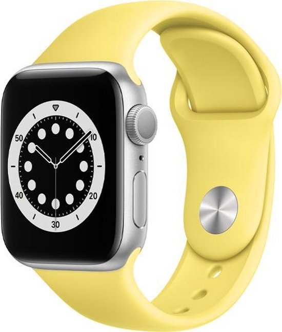 Siliconen watch bandje - Geel - 42/44mm - M/L - Series 1 2 3 4 5 6 SE -  Geschikt voor | bol.com