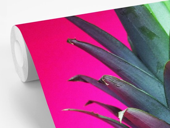 Behang - Fotobehang Ananas - Fruit - Roze - Breedte 240 cm x hoogte 240 cm