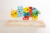 Heppiedepeppie Kids-Kinderpuzzel-Neushoorn-3D-Hout