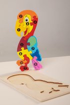 Heppiedepeppie Kids-Kinderpuzzel-Papegaai-3D-Hout