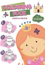 Colouring Book - Draw & Colour - Leer Prinsessen en kastelen tekenen - incl. stickers