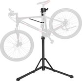 fietsmontagestandaard, aluminium montagestandaard voor fietsen, reparatiestandaard met magnetische gereedschapsbak, reparatieset, in hoogte verstelbaar, licht, zwart SBR04B