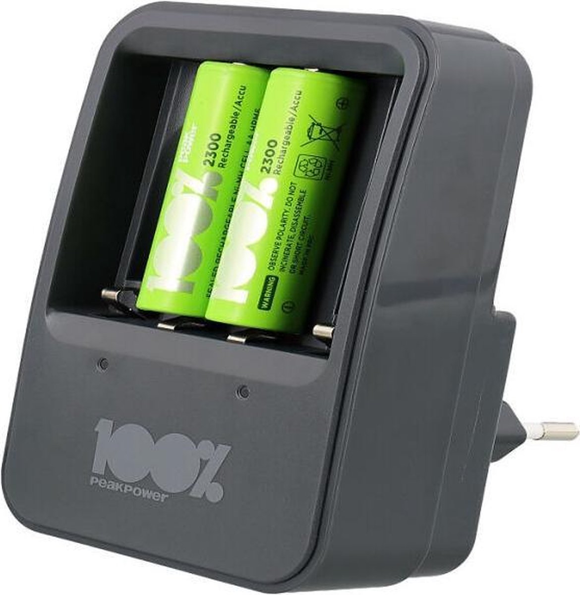 Chargeur de batterie 100% Peak Power U412 avec piles AA