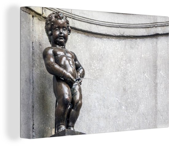 Manneken pis in Brussels 30x20 cm - small - Tirage photo sur toile (Décoration murale salon / chambre)