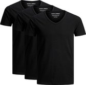 Jack en Jones – T Shirt heren – 3 pack - Basic – XXL – V hals - Zwart – T Shirt heren Jack en Jones – T Shirt heren XXL