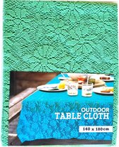 Buiten Tafelkleed Groen haak look / Crochet 140 x 180 cm Anti Slip Weather Resistant