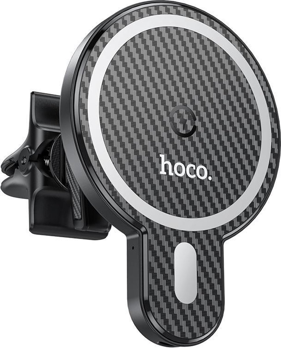 Hoco - Telefoonhouder Auto - Draadloze Oplader - Ventilatierooster - GSM Houder Auto - Magsafe - Zwart