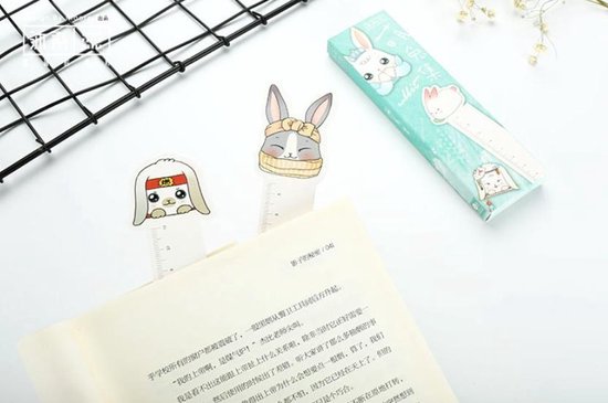 Signets et Règles Lapins | Marque-page | Règle | Signets mignons de lapin mignon | Règle de 11 cm | 30 Signets différents | 30 Règles différentes