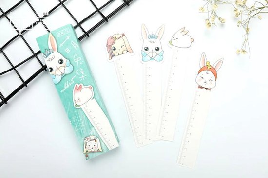 Signets et Règles Lapins | Marque-page | Règle | Signets mignons de lapin mignon | Règle de 11 cm | 30 Signets différents | 30 Règles différentes
