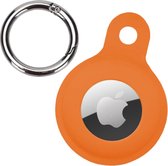 Hoesje Geschikt voor Apple AirTag-Sleutelhanger Houder Siliconen Hoes - Hoes Geschikt voor Apple AirTag Hoesje - Oranje