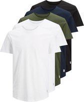 Jack & Jones 5-pack heren T-shirt - ronde hals kleur - XS