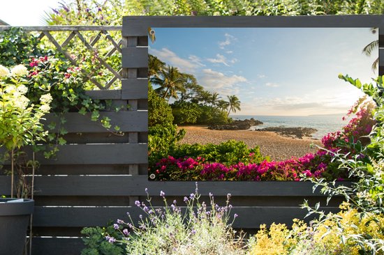 Affiche de jardin plage sur la côte 120x80 cm - Toile de jardin / Toile d'extérieur / Peintures d'extérieur (décoration de jardin)