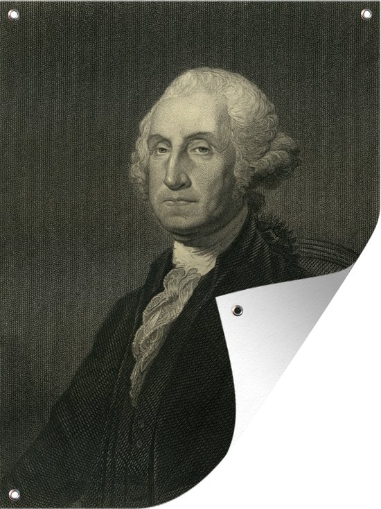 Tuin decoratie Een portret van George Washington - 30x40 cm - Tuindoek - Buitenposter