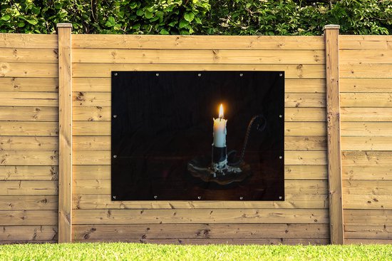 Bougie sur une table en bois 160x120 cm XXL / Groot format!