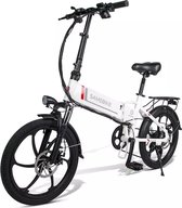 Matrix E Bike - Samebike Elektrische vouwfiet - Shimano 7 speed derailleur - 48V/8Ah lithium batterij -  aluminium -sportief/modern - 25km/u - Mat Wit