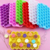 Siliconen ijsblokjesvorm met deksel - set van 2 stuks- multicolor