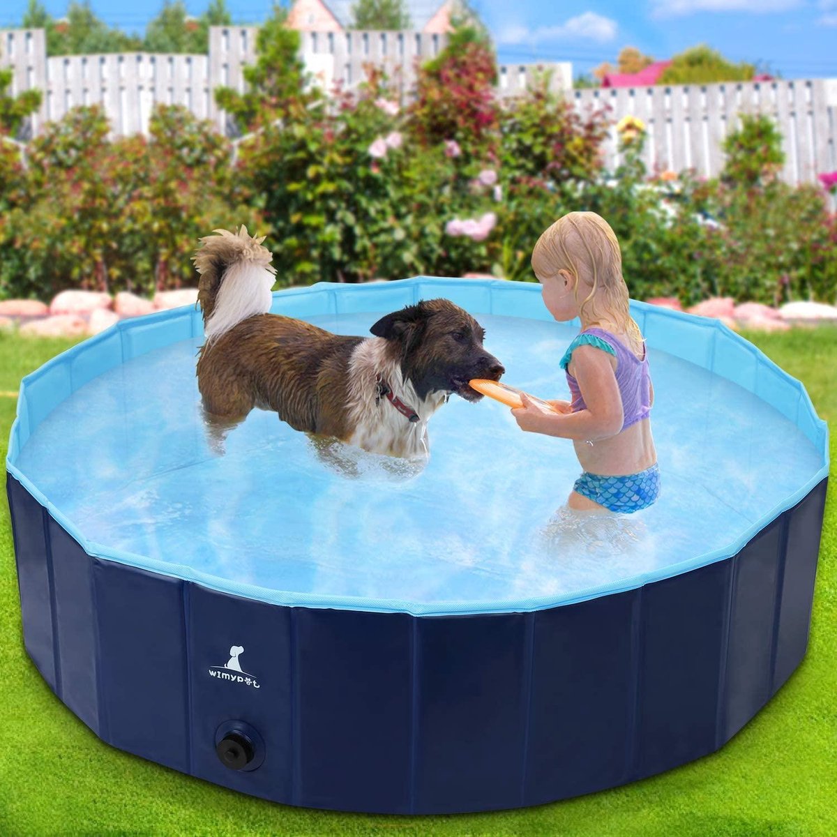 piscine pour enfants Piscine pour les animaux de compagnie et les enfants baignoire pliable pour chien bassins pour enfants piscine pataugeoire pour le jardin grande 122 × 122 × 30cm salle de b 