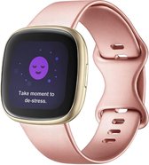 YONO Bandje geschikt voor Fitbit Versa 4 / 3 / Sense – Siliconen – Rose Gold – Small