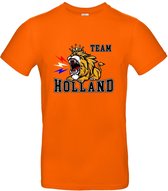EK voetbal 2021 oranje shirt man/uni maat S - Oranje T-shirt - EK 2021 voetbal - Leeuw Team Holland