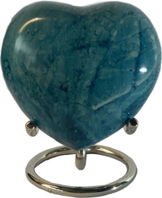 Mini urn hart Green stone 11446