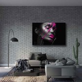 KEK Original - Black, White and Pink - wanddecoratie - 150 x 100 cm - muurdecoratie - Plexiglas 5mm - Acrylglas - Schilderij