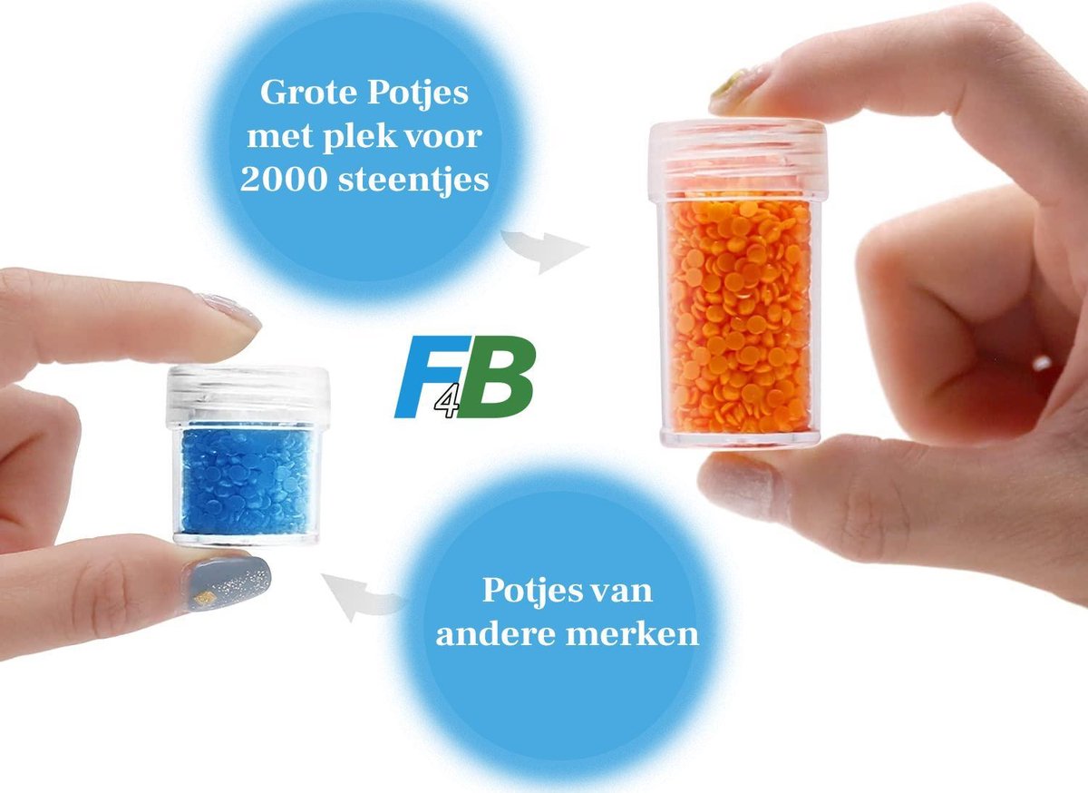 F4B Diamond Painting Opbergdoos - Rood - 60 Potjes - Met Stickervel — afbeelding 2