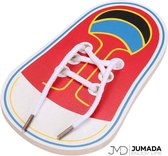 Jumada's Veterstrik Schoen - Veterstrikken - Educatief Kinderspel - Oefenschoen - Kinderspeelgoed - Houten Speelgoed