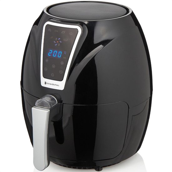 KitchenBrothers Airfryer Hetelucht Friteuse - Incl. Frituurmand - 1300W - 3,5L -... | bol.com