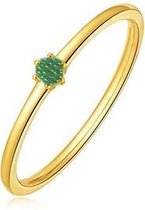 Petit Comité Vintage Hammered Gouden Ring Smaragd (56 mm) | cadeau dames