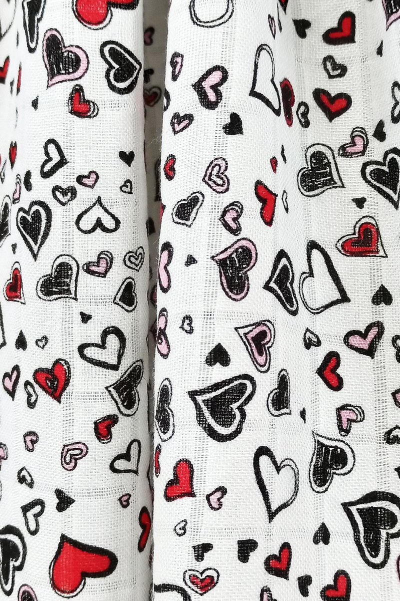 Bamboe multidoek hartjes 120x120 (XL)