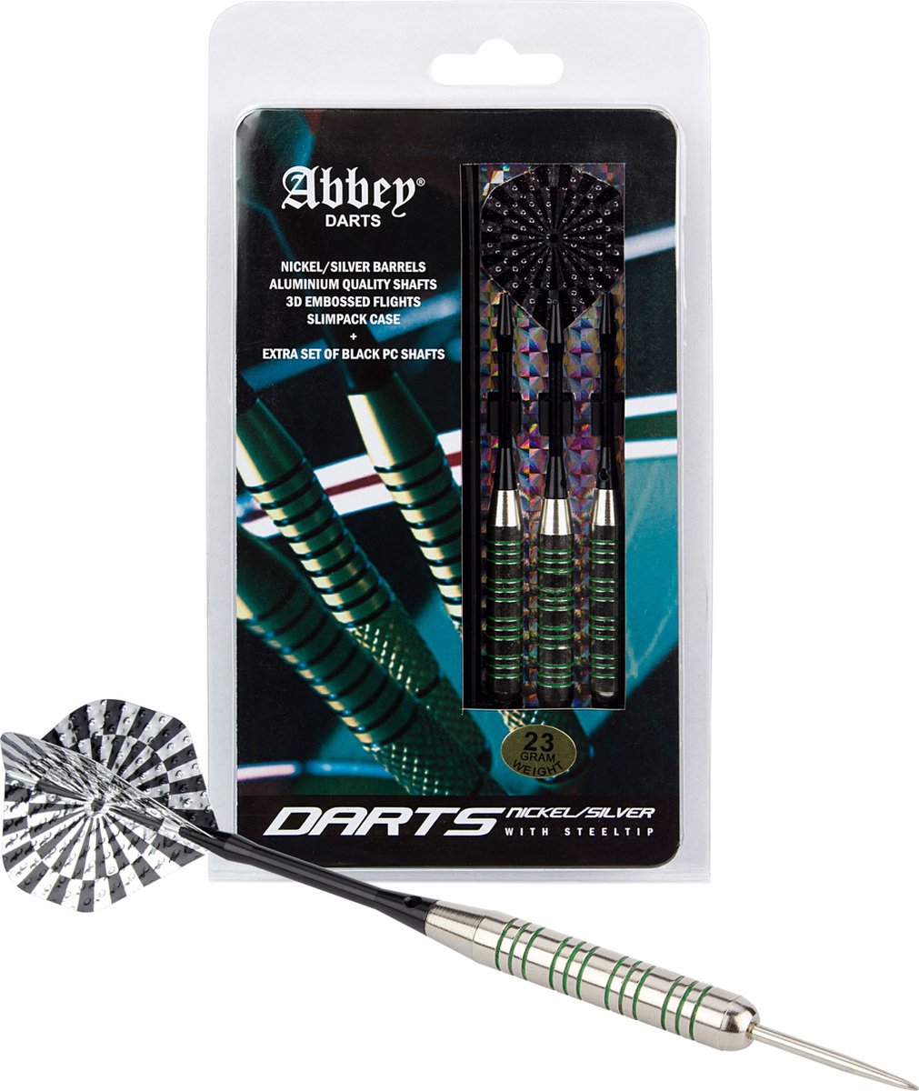 Abbey Darts Darts - Nickel/Silver - Zwart/Zilver - 23