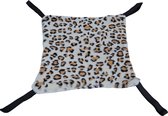 Knaagdierenspeelgoed - hangmat voor knaagdieren - pluche luipaard print - Afmeting: 35 cm.