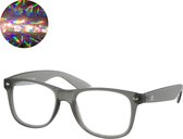 TWINKLERZ® - Spacebril - Space Bril - Caleidoscoop Bril - Diffractie Bril - Festival Bril - Mat Grijs