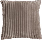 Set van 2 Alanya velvet rib sierkussen taupe 45 cm x 45 cm