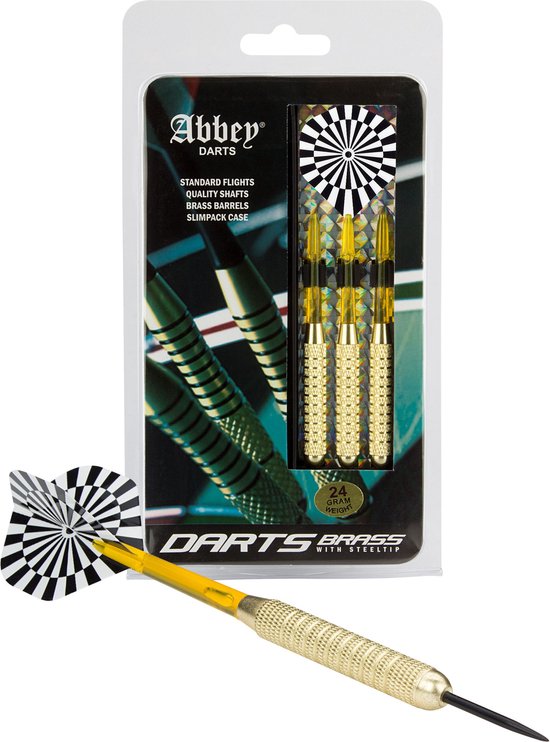 Abbey Darts Darts - Brass - Zwart/Wit - 24 - Abbey Darts